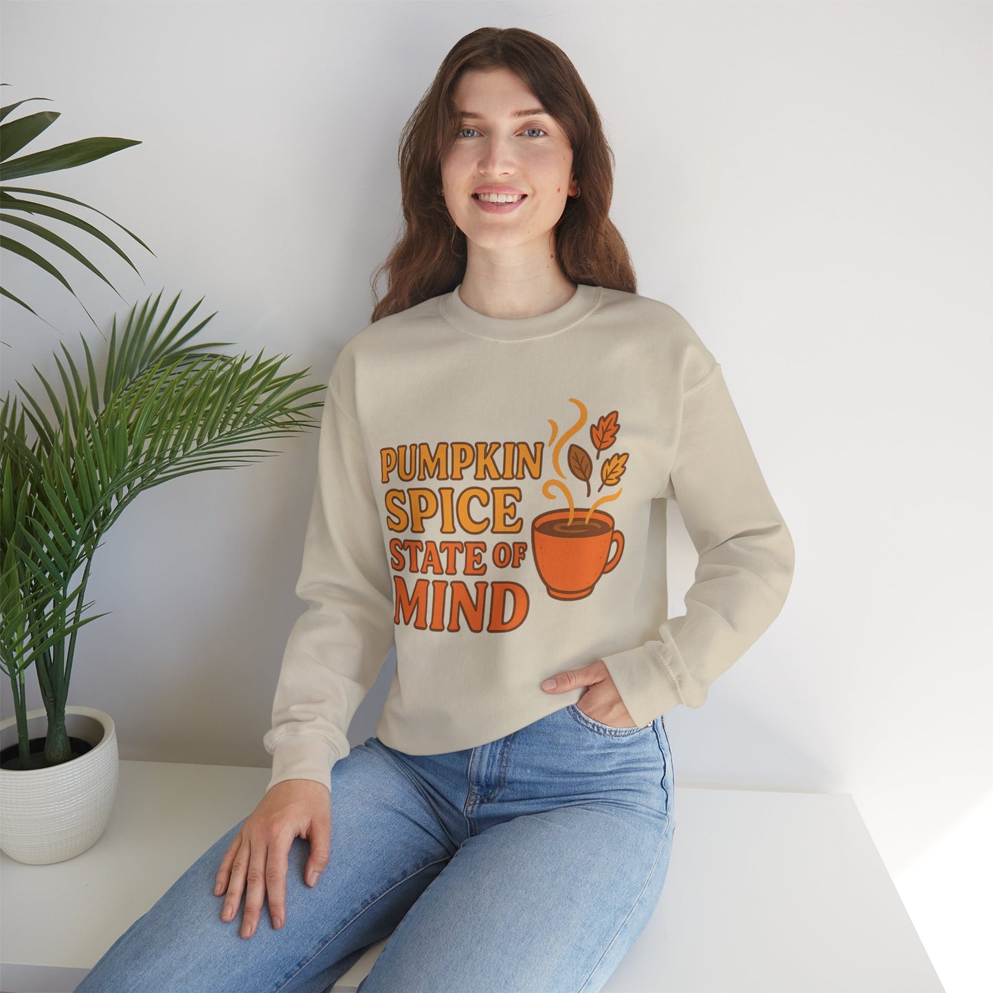 "Pumpkin Spice State of Mind" Fall Seasonal Unisex Sweatshirt