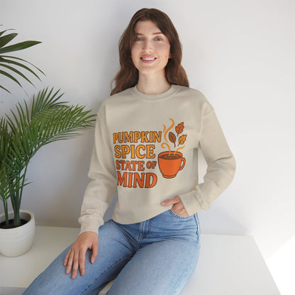 "Pumpkin Spice State of Mind" Fall Seasonal Unisex Sweatshirt