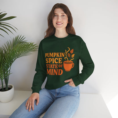 "Pumpkin Spice State of Mind" Fall Seasonal Unisex Sweatshirt
