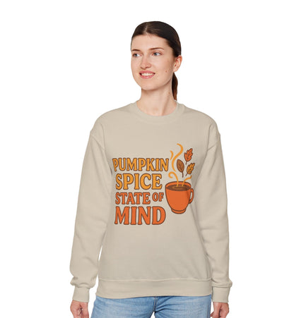 "Pumpkin Spice State of Mind" Fall Seasonal Unisex Sweatshirt