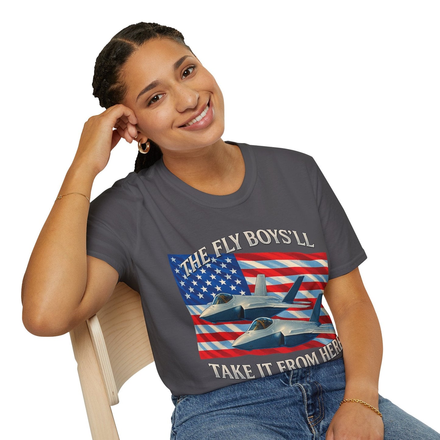 American Next Gen Fighter Jets with American Flag T-Shirt